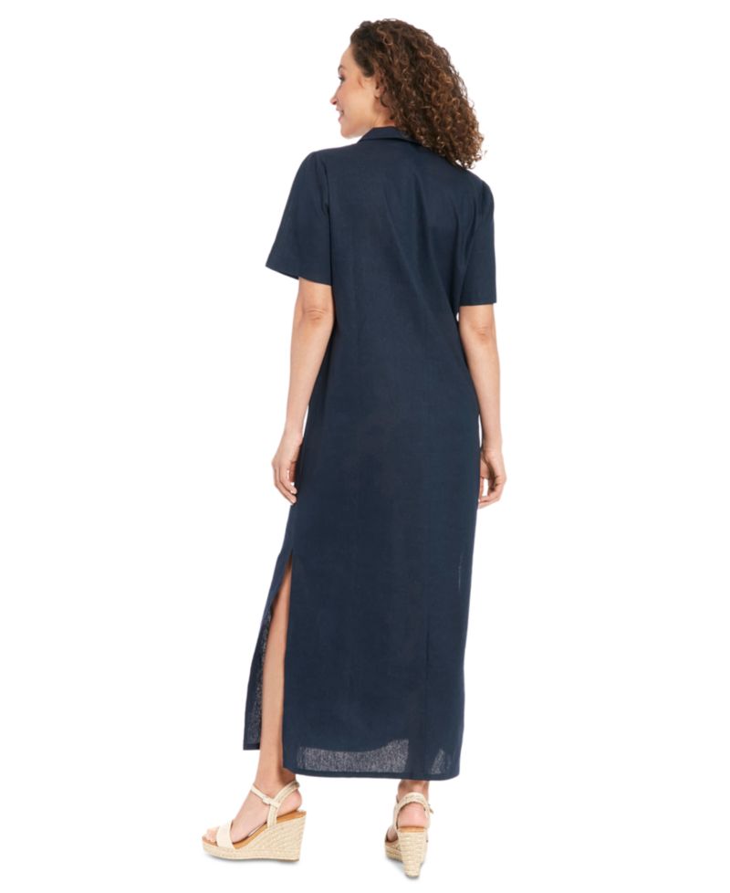 Women's Spread-Collar Short-Sleeve Dress