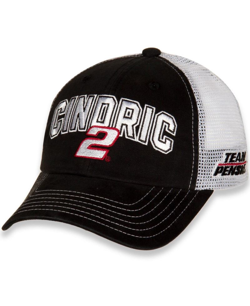 Women's Black, White Austin Cindric Name and Number Adjustable Hat
