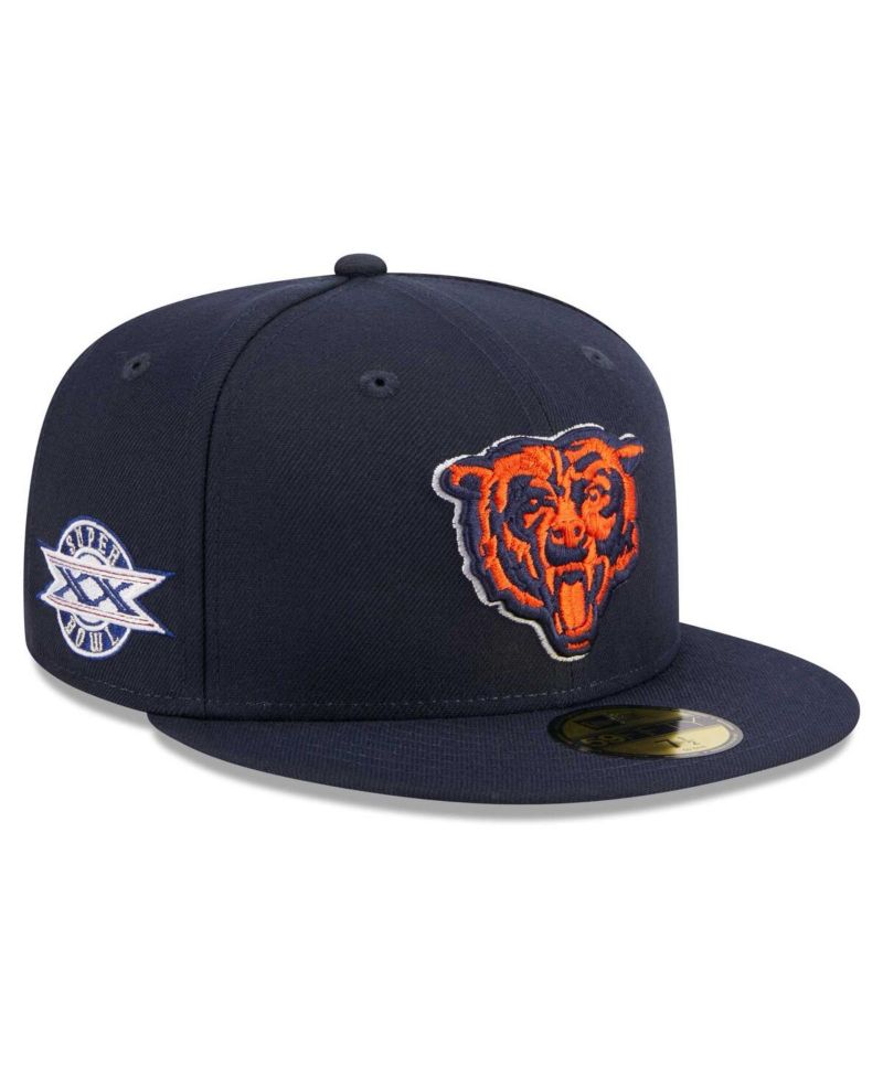 Men's Navy Chicago Bears Alternate Logo Main Patch 59FIFTY Fitted Hat