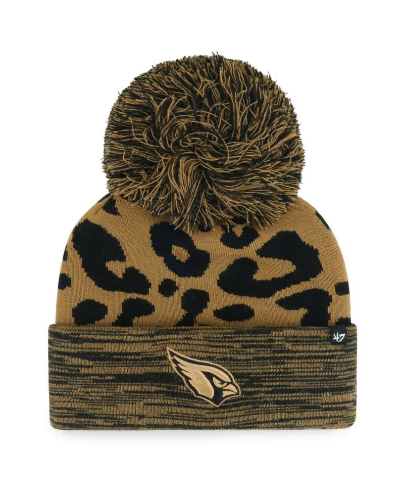 Women's Brown Arizona Cardinals Rosette Cuffed Knit Hat with Pom