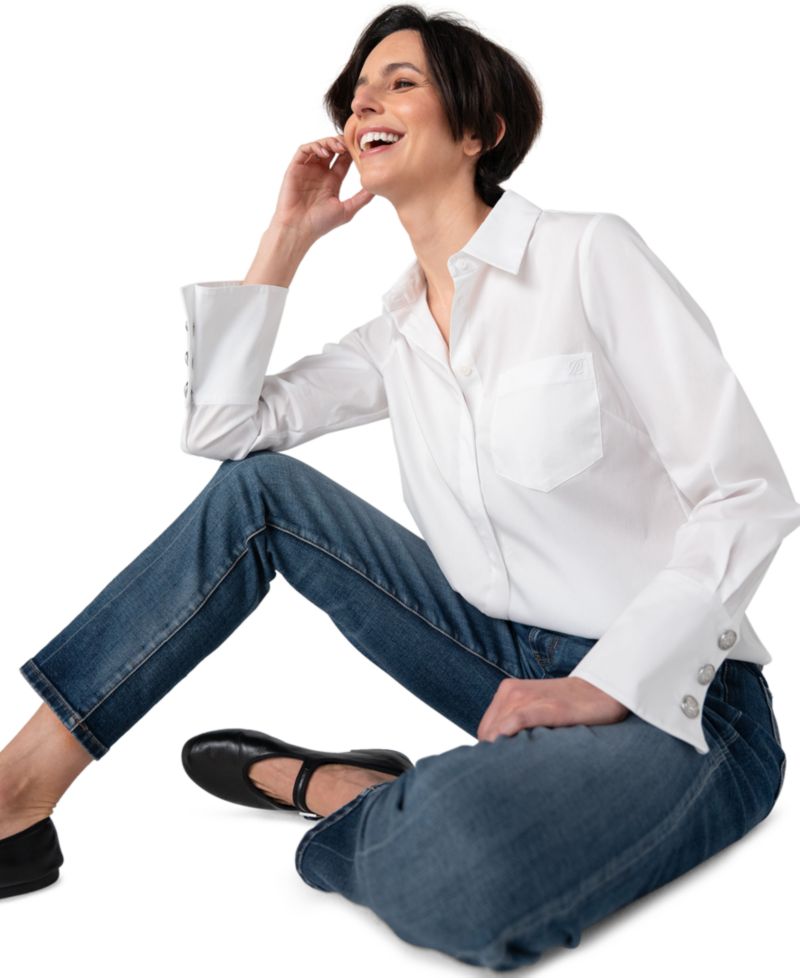Women's Rowan Slim Straight-Leg Dark Rinse Mid Rise Jeans