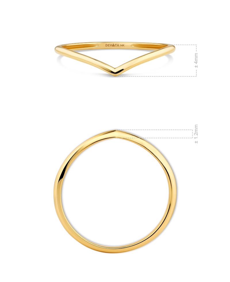 Chevron Ring in 14K Gold