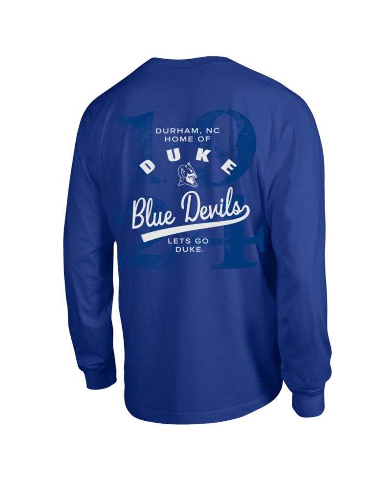 Men's Royal Duke Blue Devils Laminated All-Star Long Sleeve T-Shirt