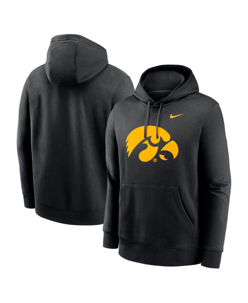 Men's Black Iowa Hawkeyes Primetime Evergreen Club Fleece Pullover Hoodie