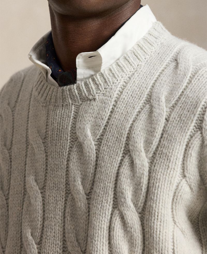 Men's Relaxed-Fit Cable-Knit Sweater