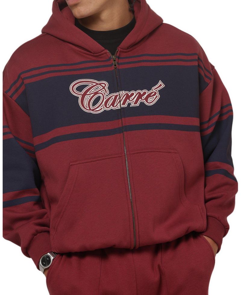 Men's Varsity Stripe Oversized Full Zip Hoodie