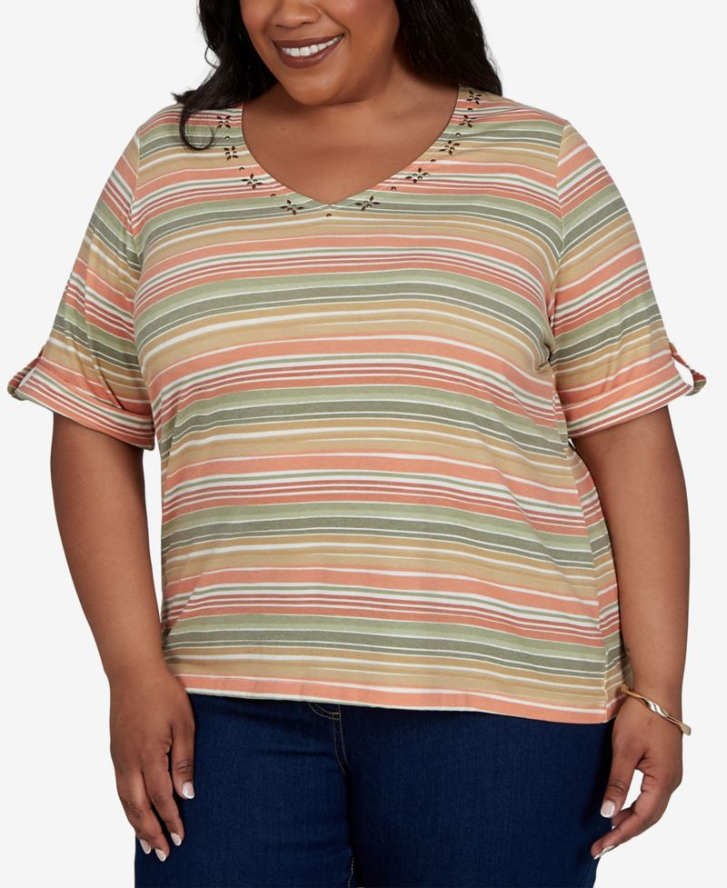 Plus Size Printed Short-Sleeve Top