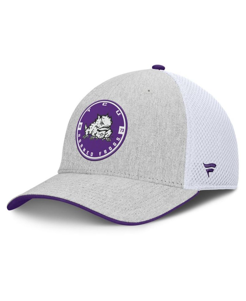 Men's Heather Gray/White TCU Horned Frogs Trigger Flex Hat