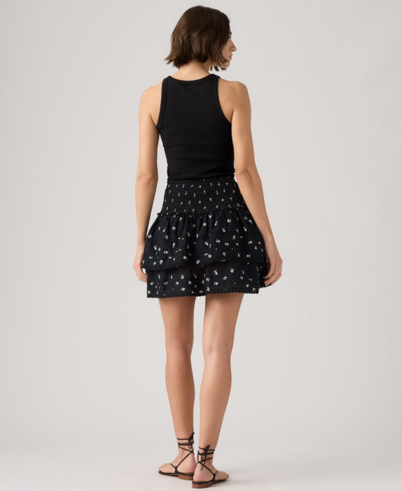 Premium Women's Mid-Rise Smocked Cotton Mini Skirt