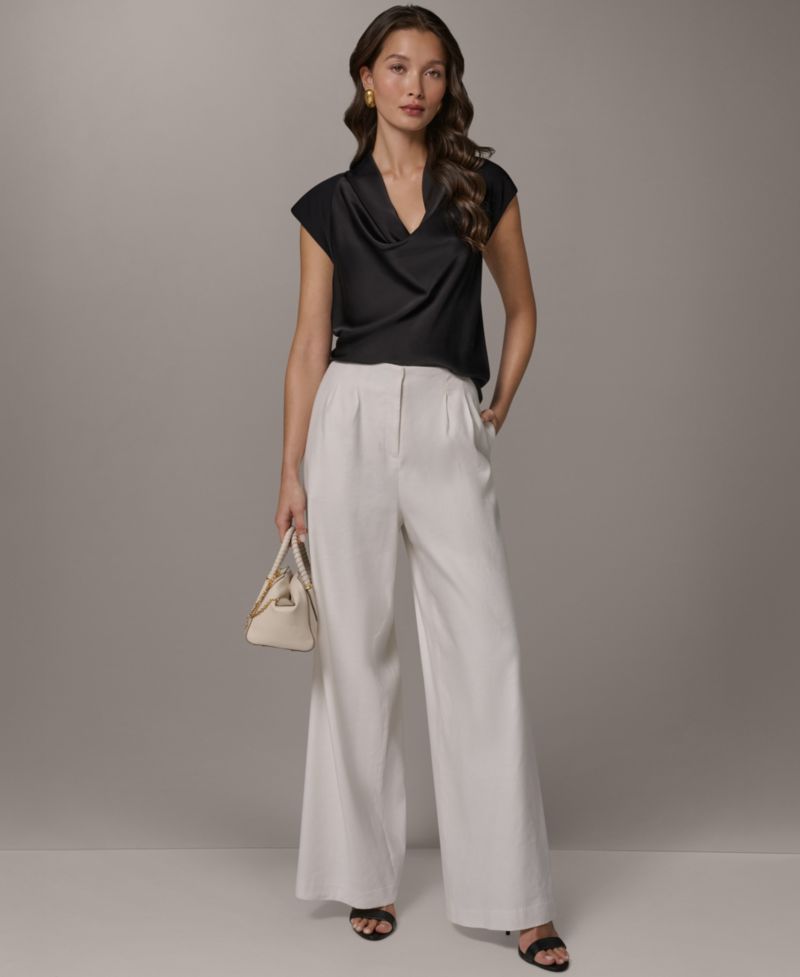 Women's Pleated Wide-Leg Pants