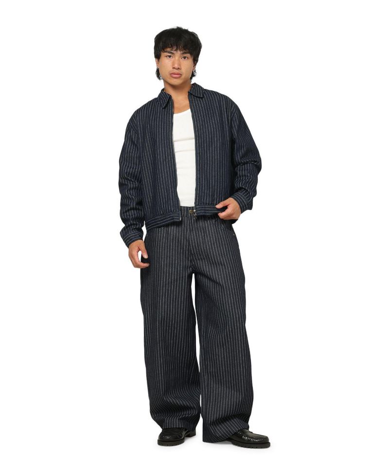 Men's Lockout Pinstripe Canvas Zip-Front Jacket