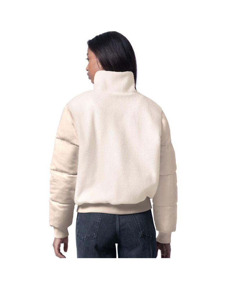 Women's Cream Kansas City Chiefs Cheerleader Sherpa Full-Zip Jacket