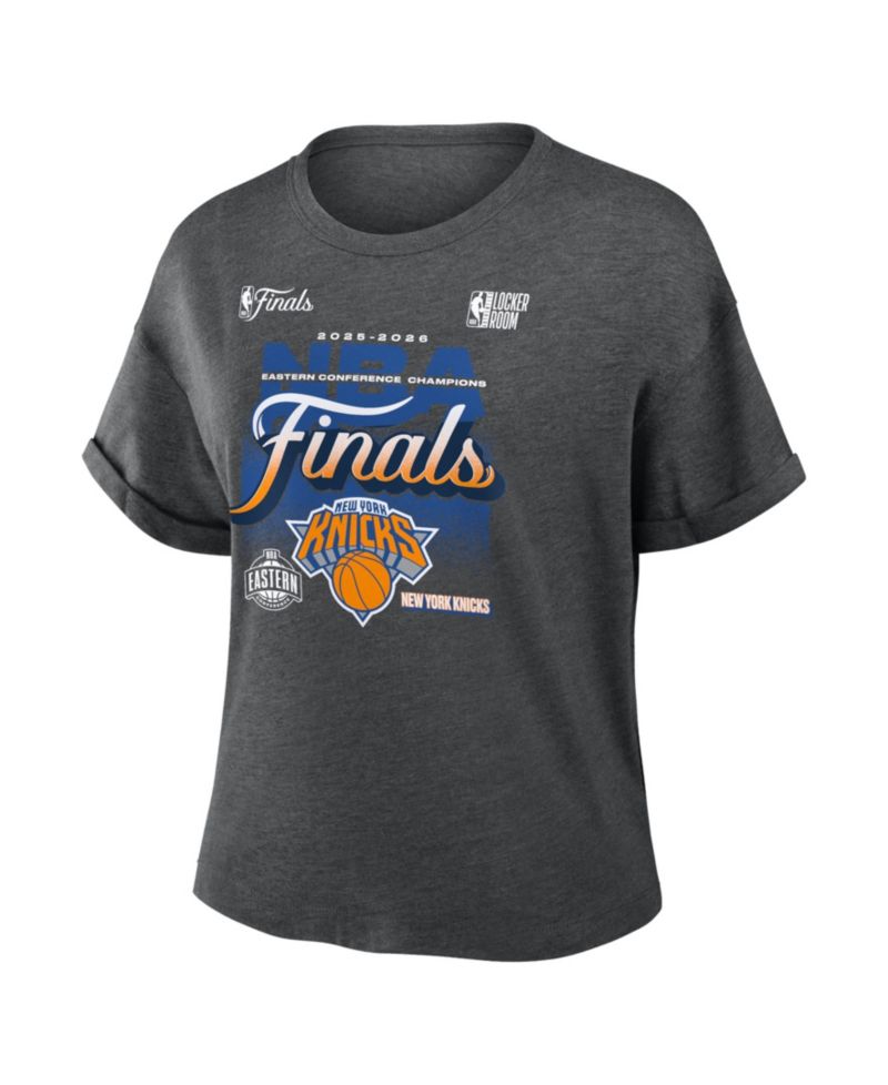Women's Charcoal New York Knicks 2026 NBA Eastern Conference Champions Locker Room Tri-Blend T-Shirt