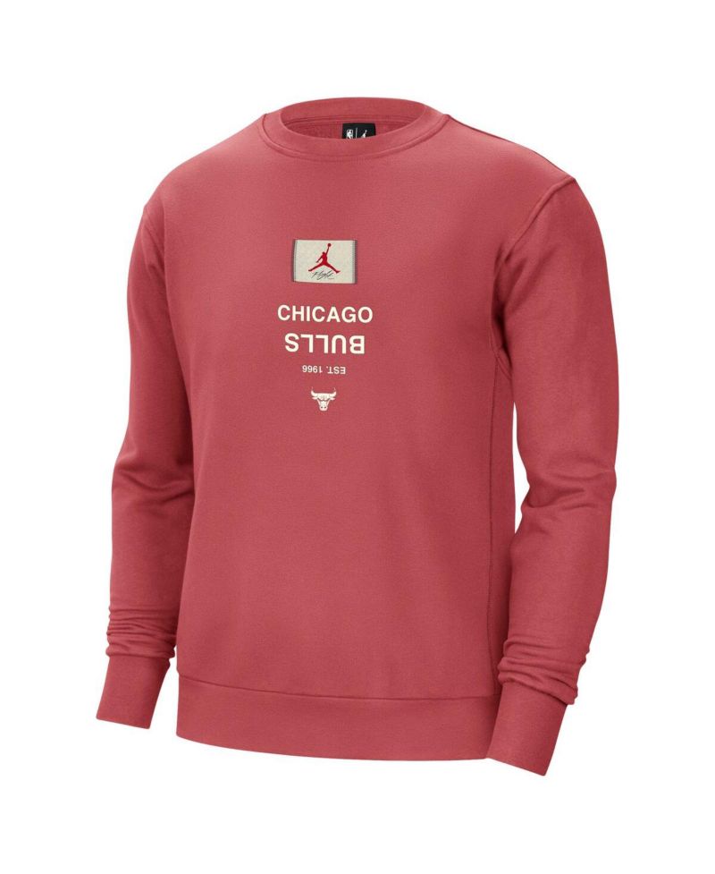 Men's Red Chicago Bulls Courtside Statement Edition Heavyweight Pullover Sweatshirt