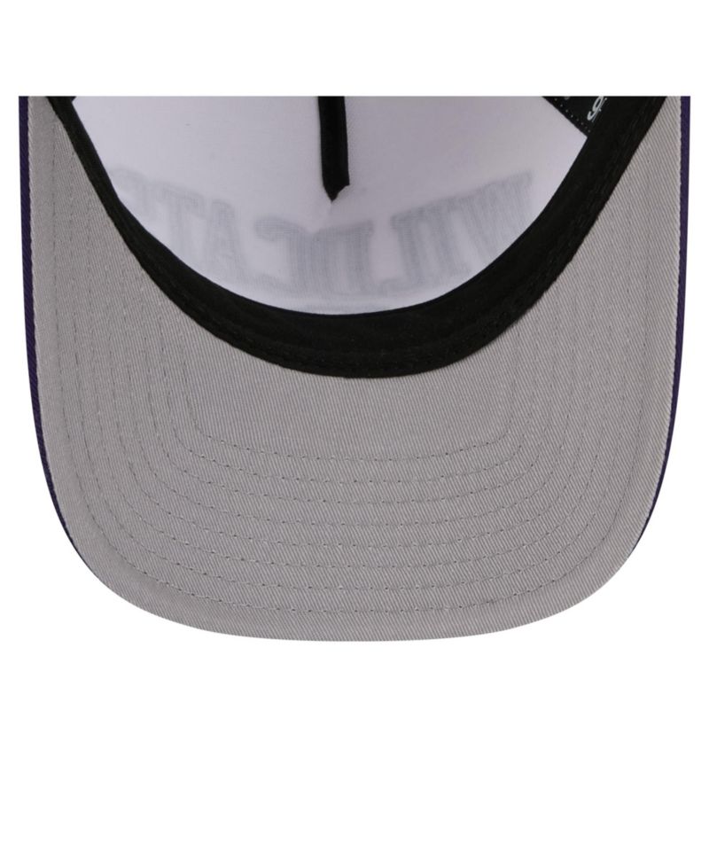 Men's White/Purple Kansas State Wildcats Arch Two-Tone Rope 9FORTY A-Frame M-Crown Adjustable Hat