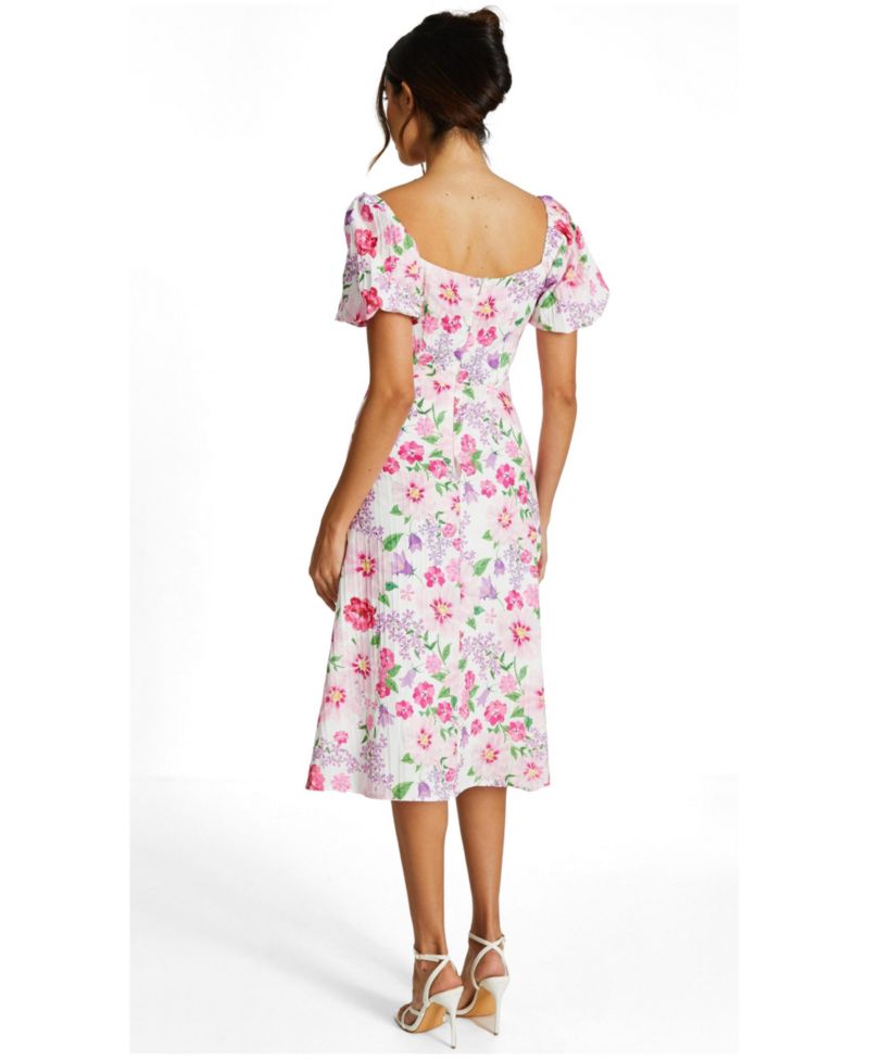 Women's Puff Sleeve Midi Dress