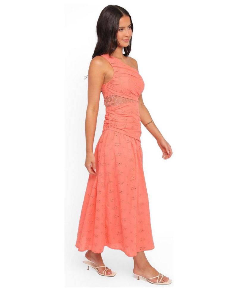 Women's One-Shoulder Eyelet Corinne Maxi Dress