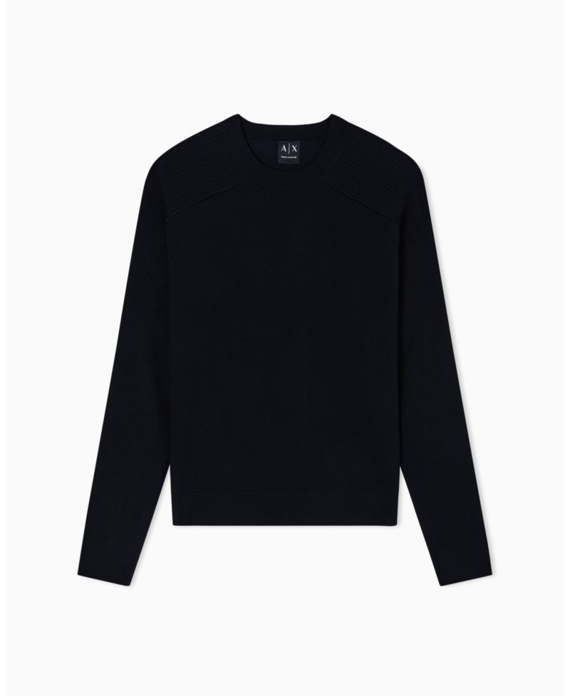 Men's Wool Cotton Blend Crew Neck Sweater