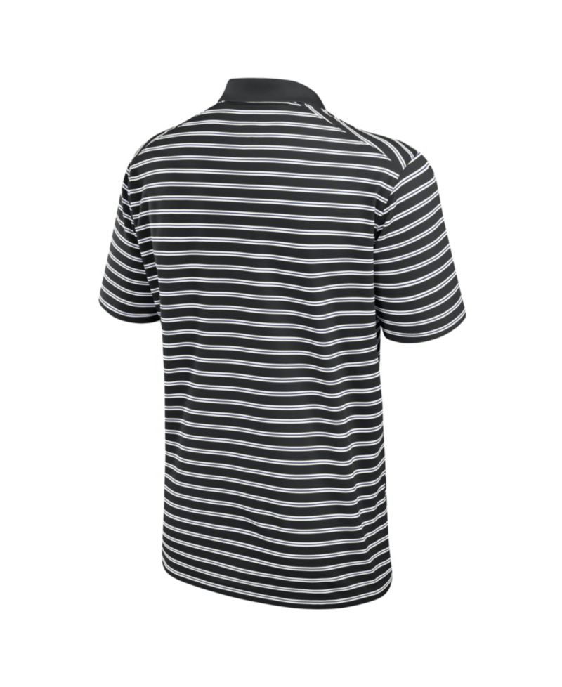 Men's Black New York Mets Cooperstown Collection Dri-FIT Victory Striped Polo Shirt