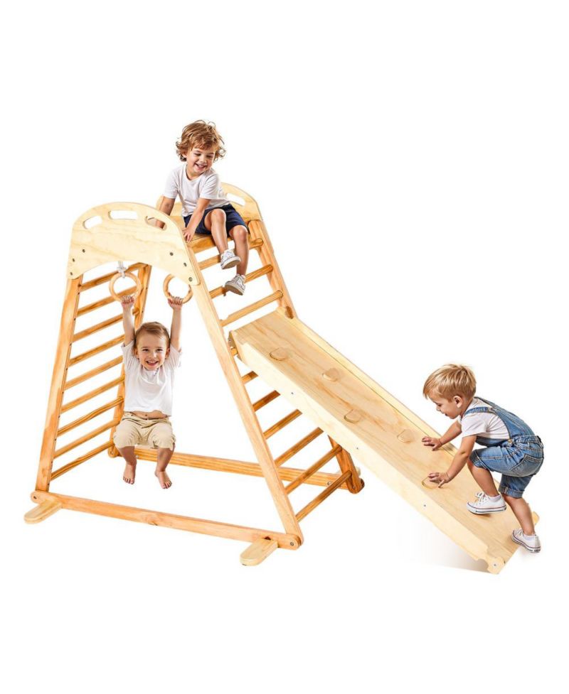4-in-1 Wooden Indoor Jungle Gym