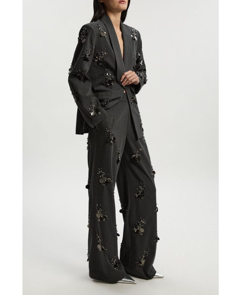 Women's Embellished Single-Breasted Blazer