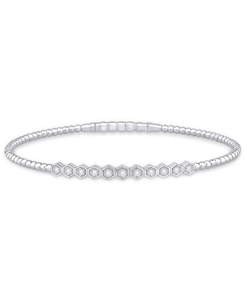 Diamond Flexible Bangle Bracelet (1/4 ct. t.w.) in Sterling Silver