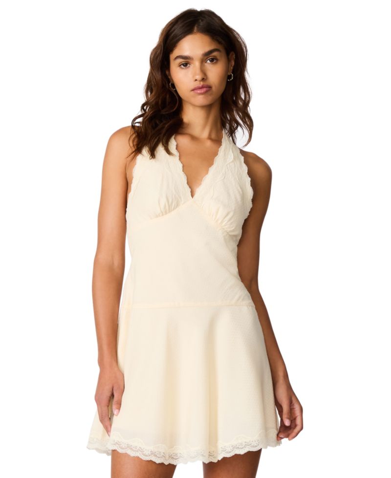 Women's Liza Sleeveless Halter V-Neck Fit & Flare Dress