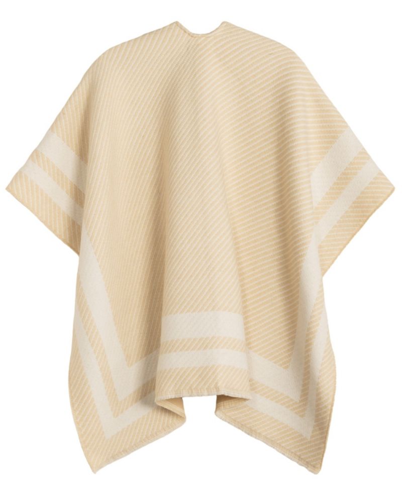 Woven Twill Border Ruana