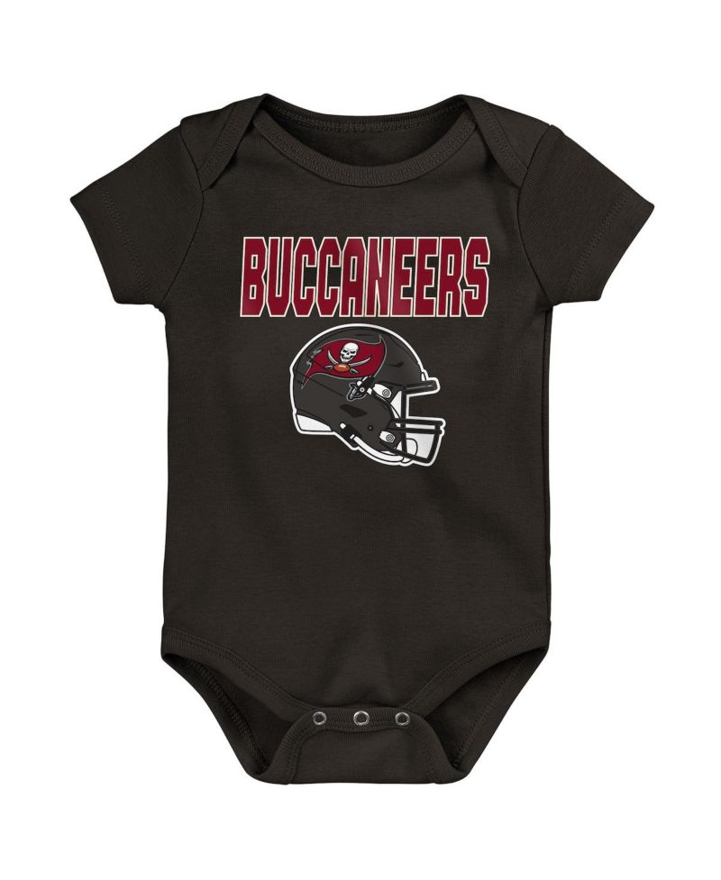 Boys and Girls 3 Piece Tampa Bay Buccaneers Littlest Player Bodysuit Set