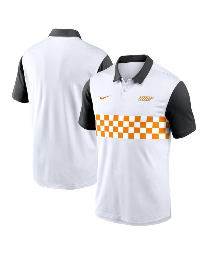 Men's White/Black Tennessee Volunteers Athletic Prep Alt Logo Vapor Performance Polo Shirt