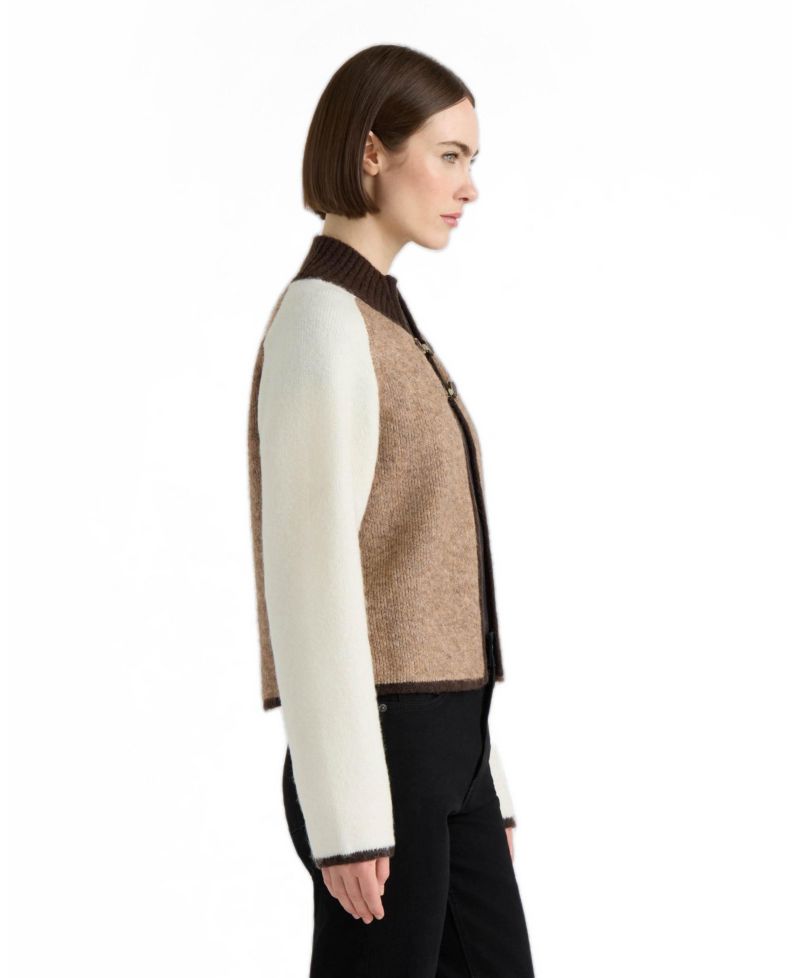 Women's Hunter Mock Neck Snaffle Buckle Closure Cardigan