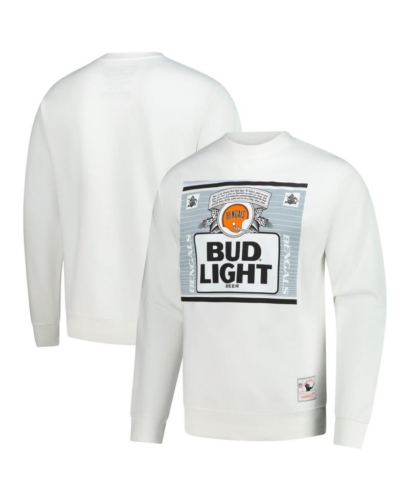 x Bud Light Men's White Cincinnati Bengals The Crest Pullover Sweatshirt