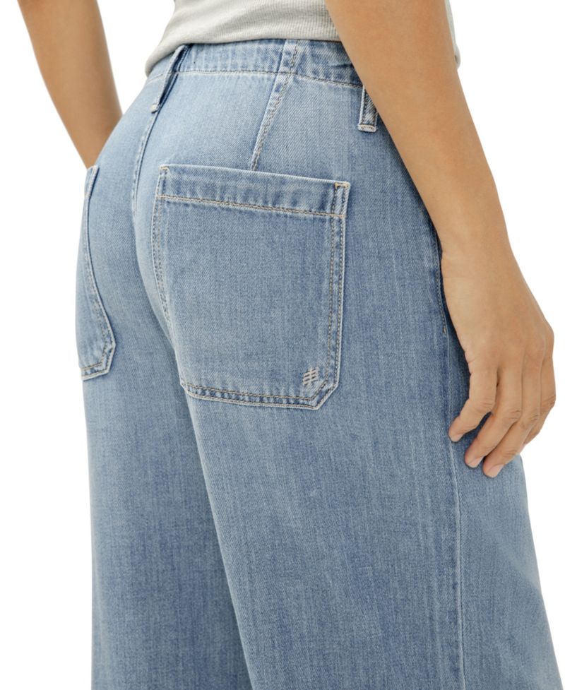 Women's Mid-Rise Wide-Leg Drawstring Ankle Jeans