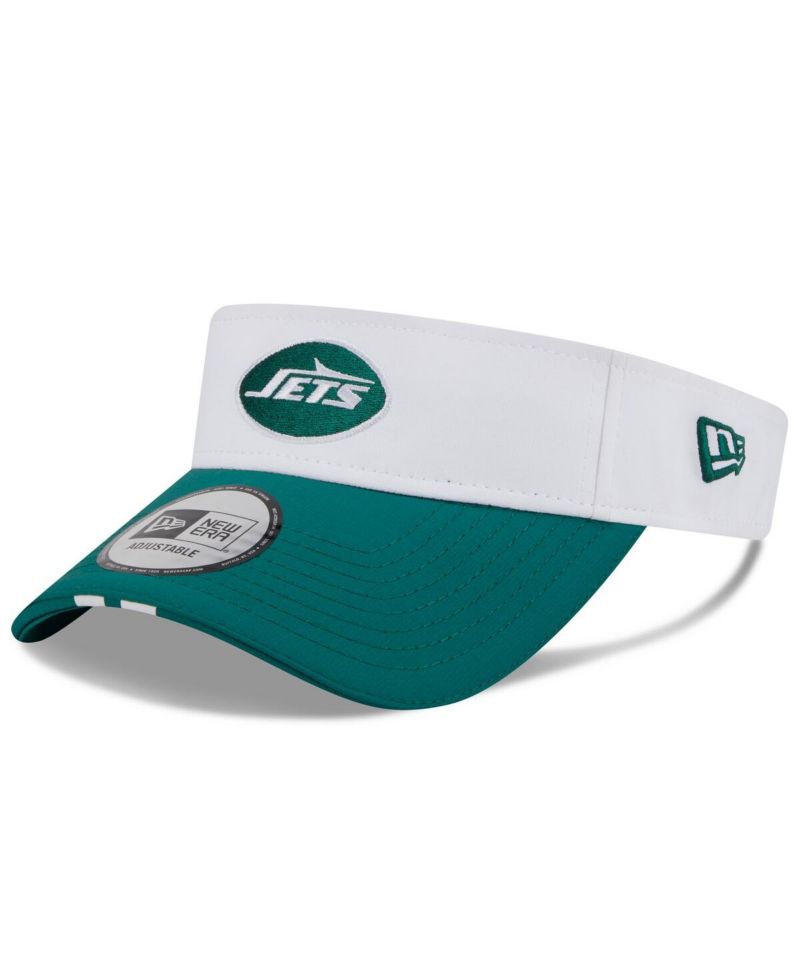 Men's White/Green New York Jets 2025 NFL Training Camp Adjustable Visor Hat