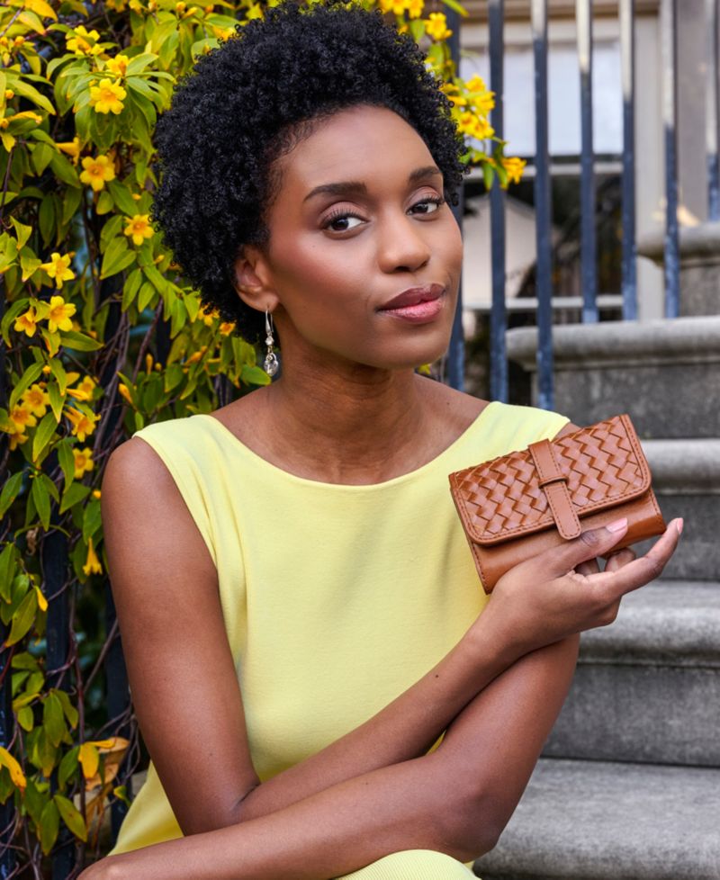 Perla Woven Leather Wallet