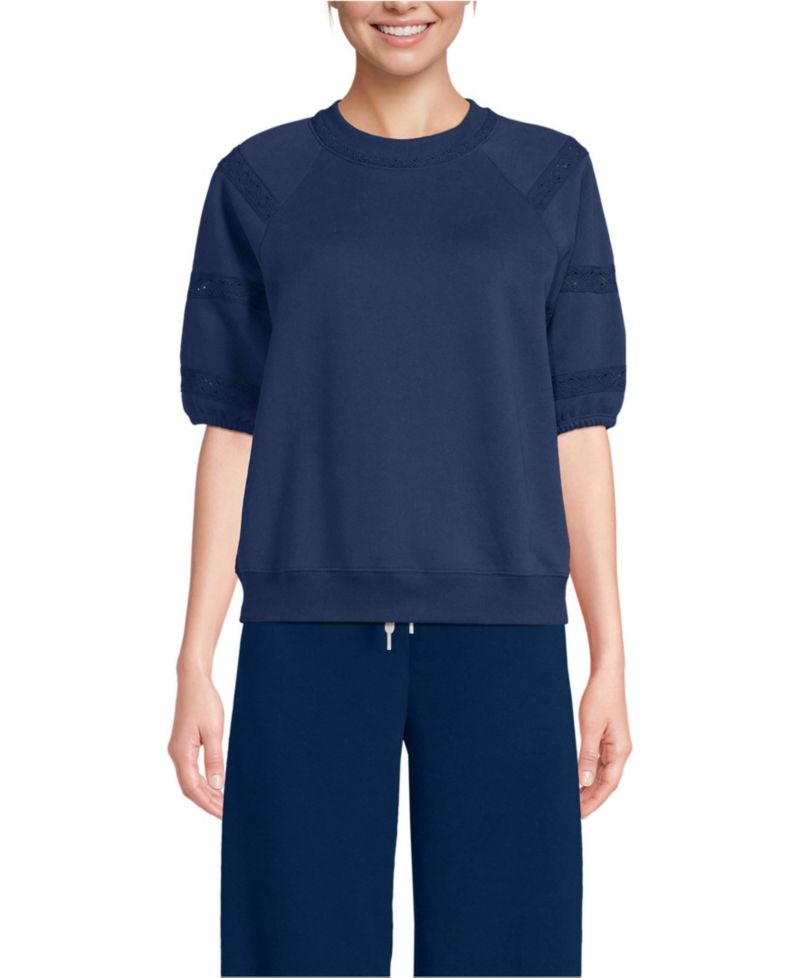 Women's Serious Sweats Puff Lace Sleeve Sweatshirt