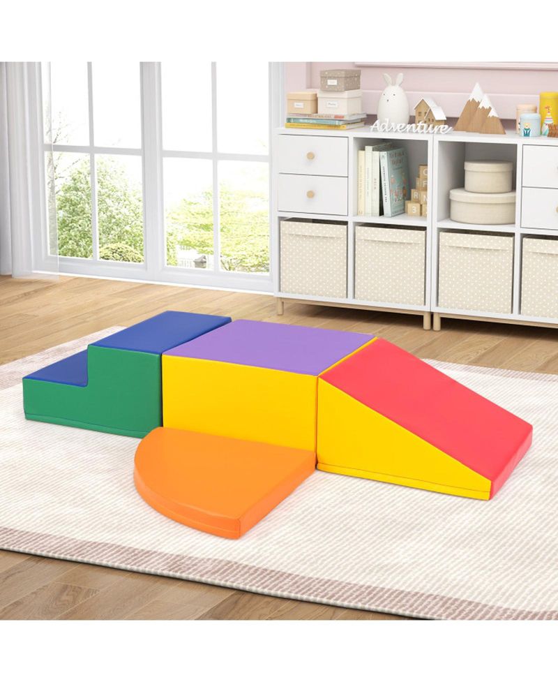 4 Piece Climb and Crawl Foam Block Play Set for Infant Baby Tummy Time