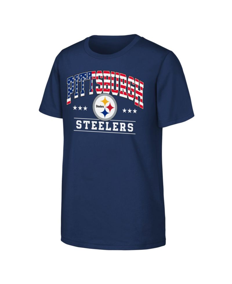 Big Boys and Girls Navy Pittsburgh Steelers Americana Arch T-Shirt