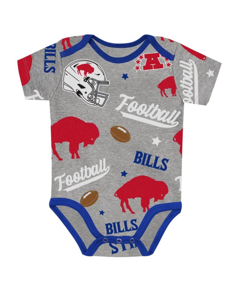 Baby Boys and Girls Buffalo Bills First Round Pick Three-Piece Bodysuit Set