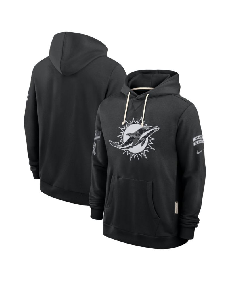 Men's Black Miami Dolphins 2026 Salute to Service Sideline Pullover Hoodie