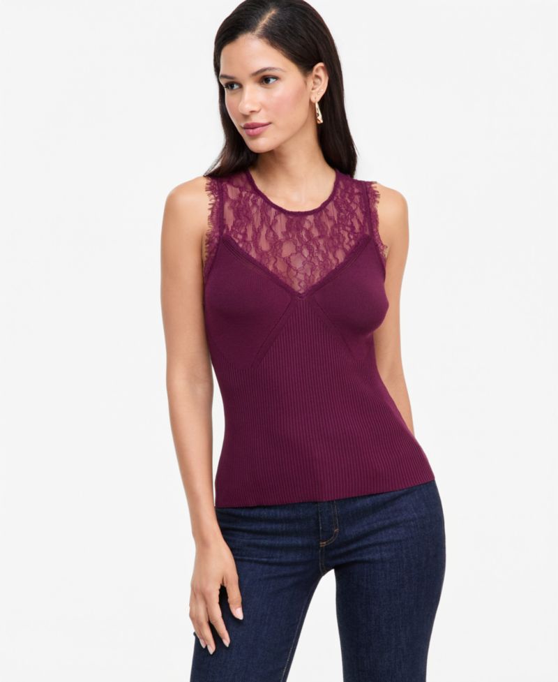 Women's Sleeveless Lace Sweater