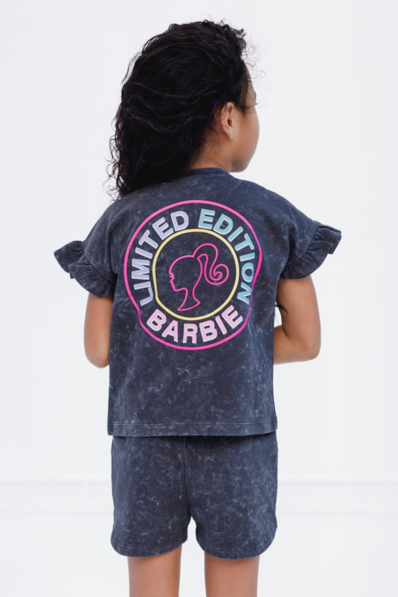 Little Girls French Terry T-Shirt and Shorts Outfit Set
