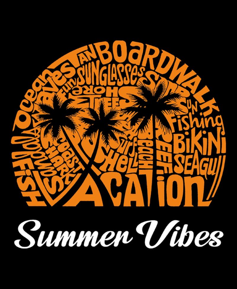 Men's Summer Vibes Word Art Hooded Sweatshirt