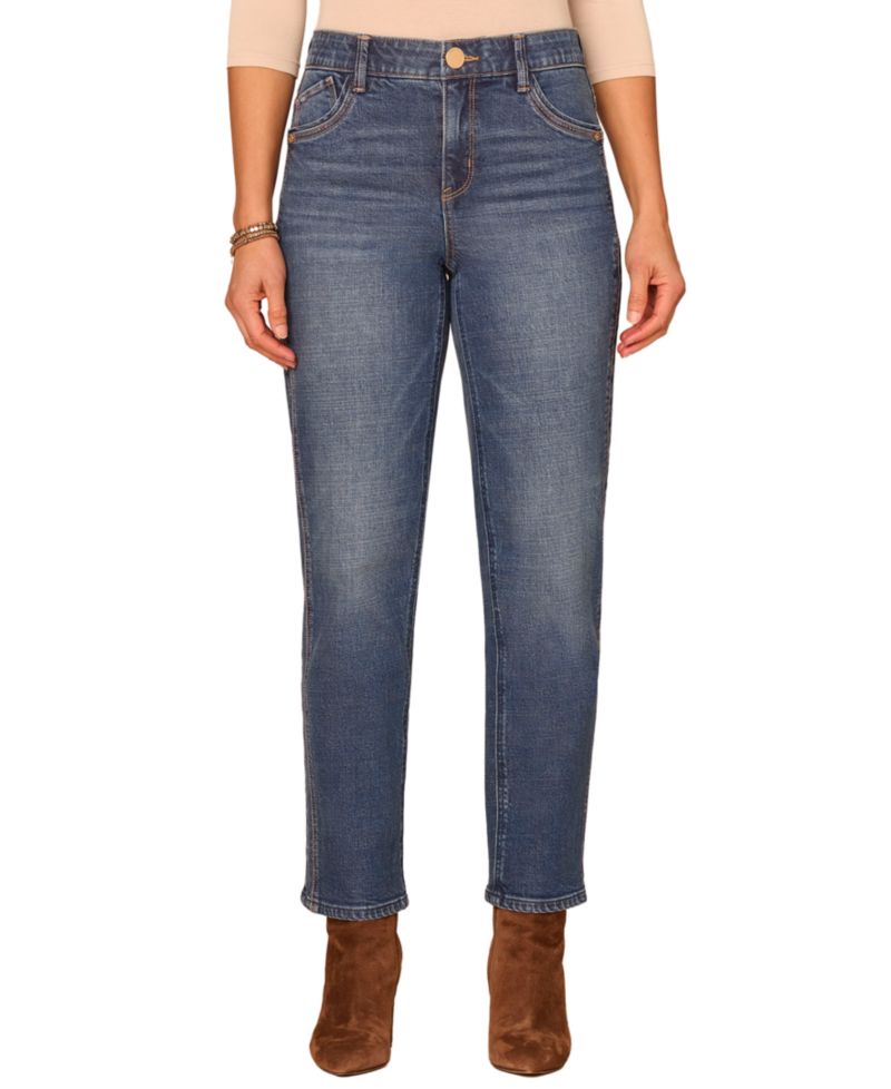 Petite "Ab"Solution High-Rise Relaxed Straight-Leg Ankle Jeans