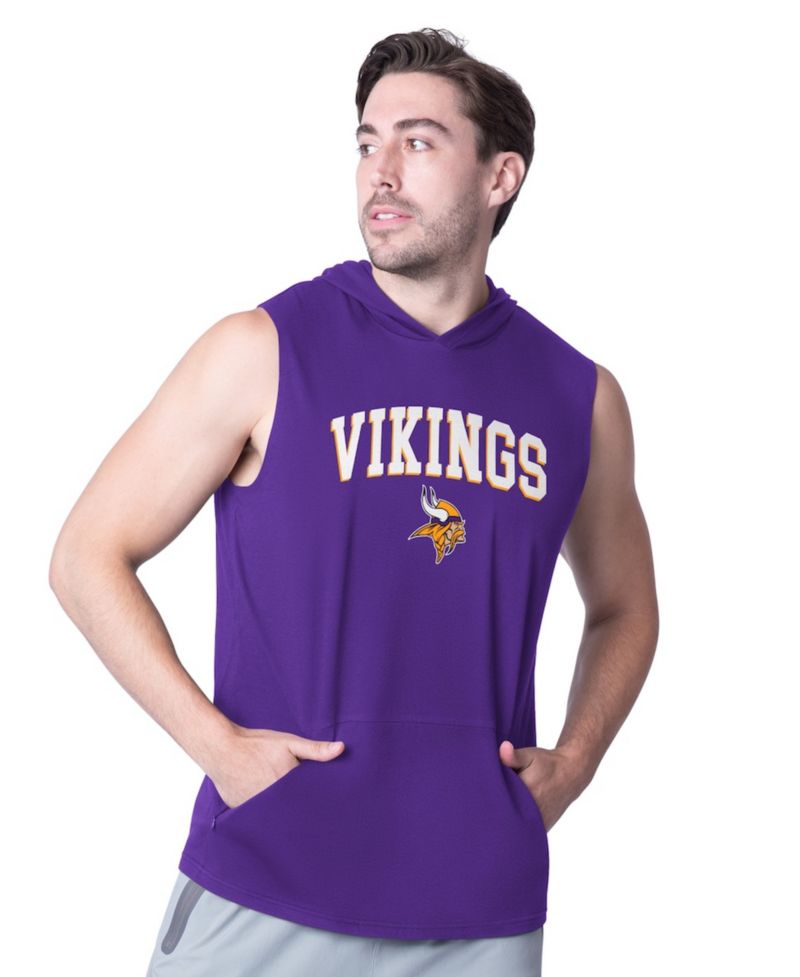 Men's Purple Minnesota Vikings Action Sleeveless Pullover Hoodie