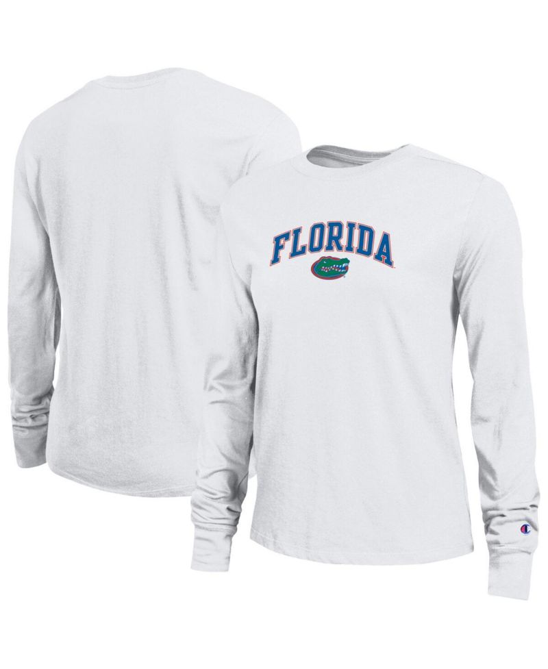 Women's White Florida Gators Arch Over Logo Long Sleeve T-Shirt
