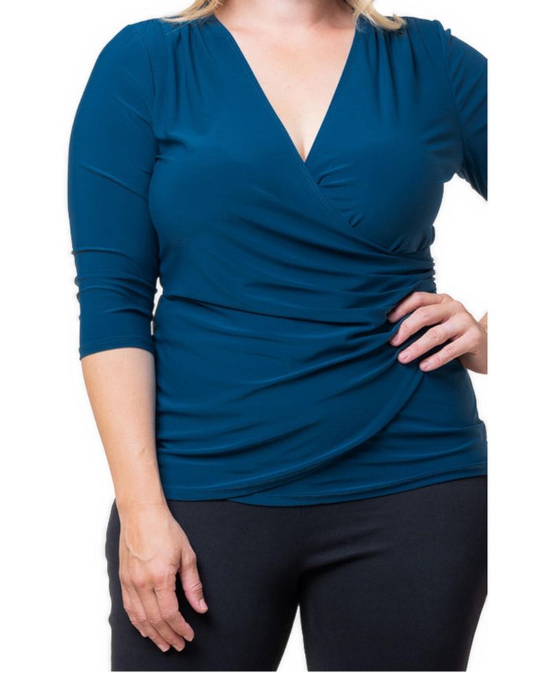 Plus Size Femme Fatale Faux Wrap Top