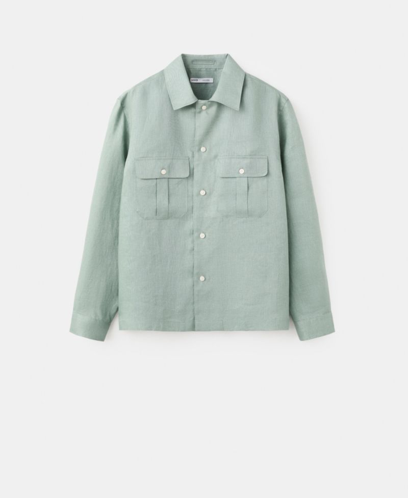 Men's Regular-Fit Linen Overshirt