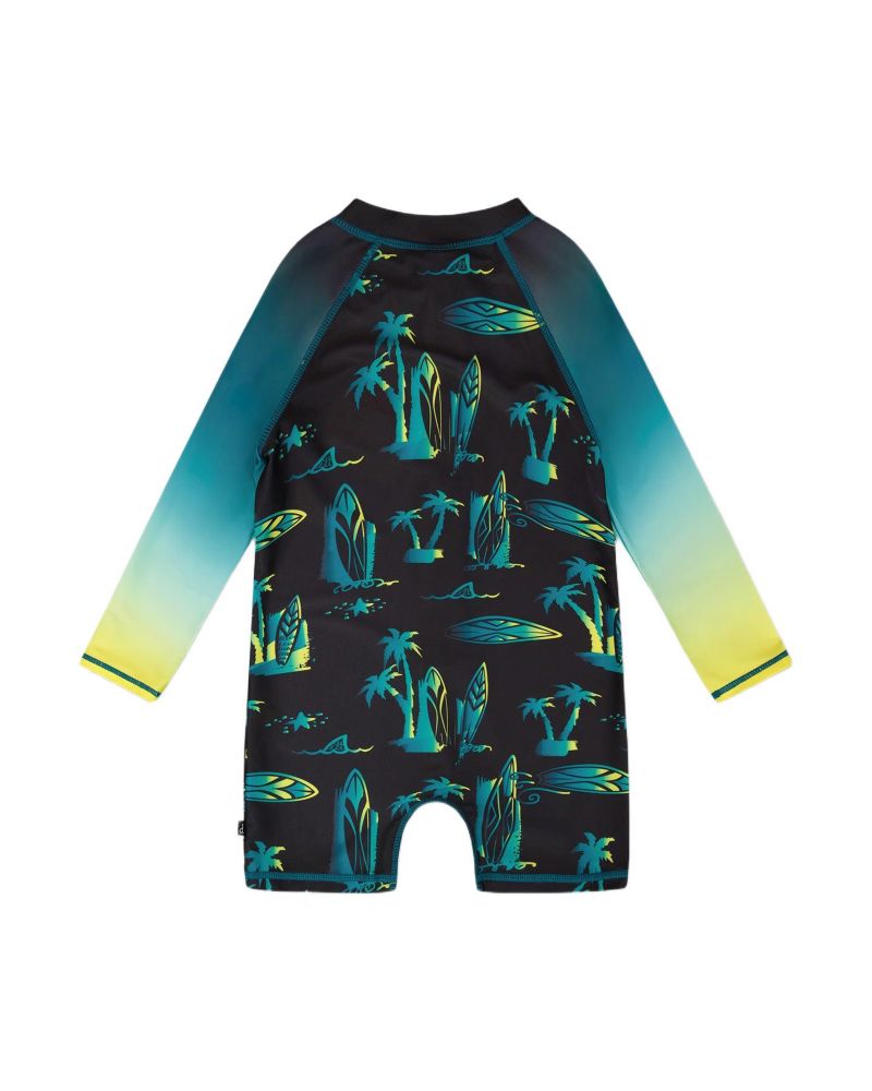 Baby Boys One-Piece Long Sleeve Rashguard Surf Print