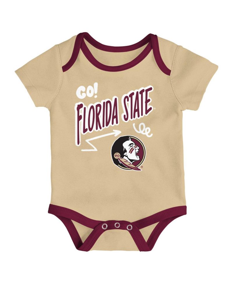 Baby Boys and Girls 3-Pack Florida State Seminoles All Day Play Bodysuit Set